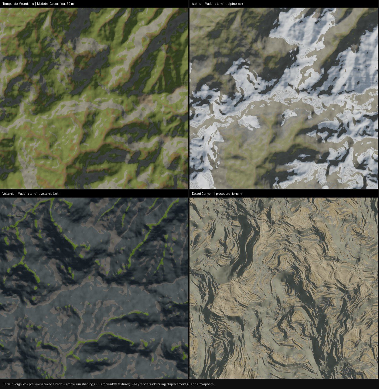 The five built-in looks